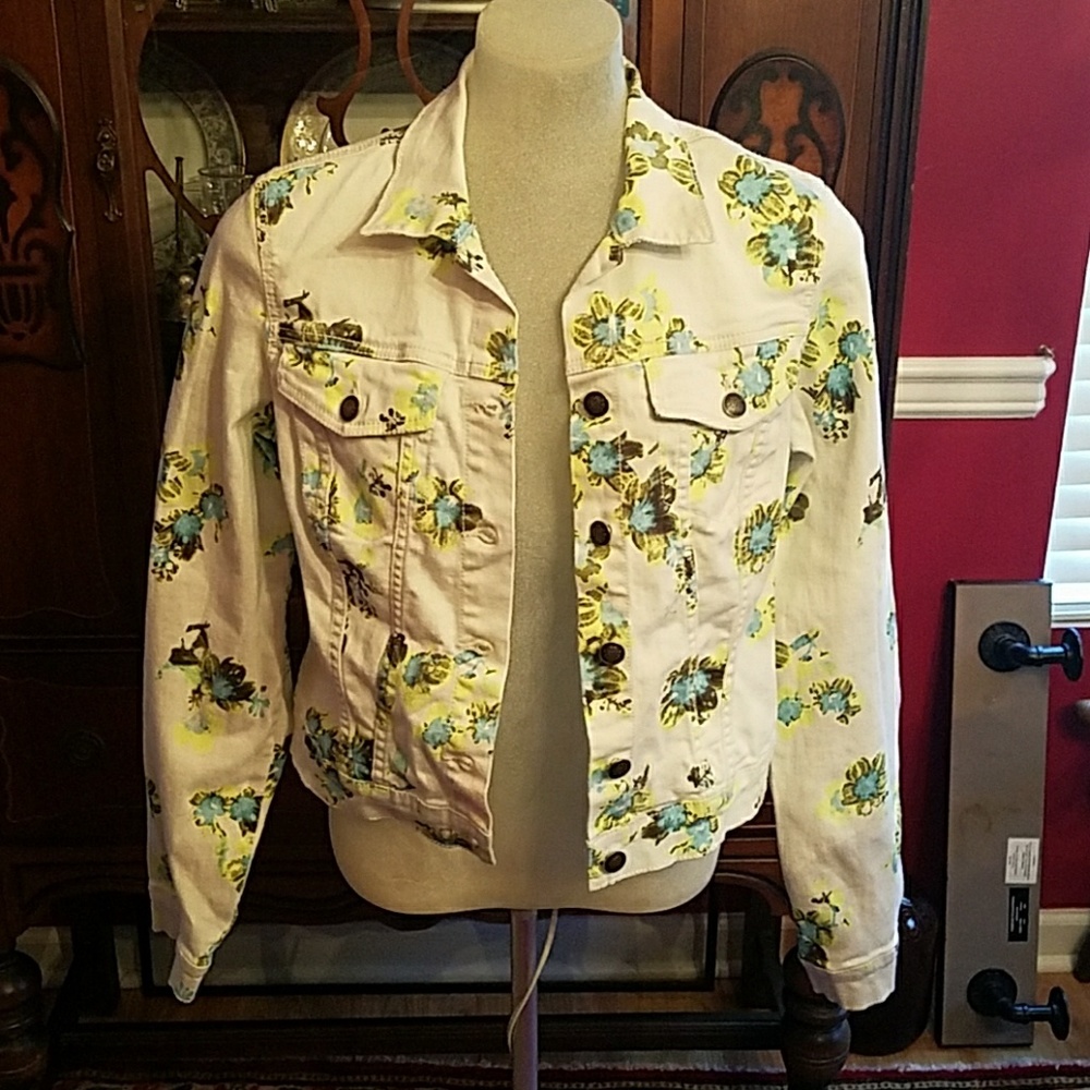 Jessica Simpson Cropped Stretch Jean Jacket L